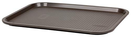 Grunwerg P-1418BR/6 6er Set Fast Food Essentablett aus Kunststoff – Rechteckig, Braun, 18“ x 14“, Plastik, Grau von Grunwerg