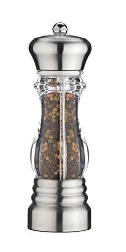 Grunwerg PM-809S Pfeffermühle aus hochwertigem Edelstahl und Acryl – 22 cm, Acrylic, Transparent von Grunwerg