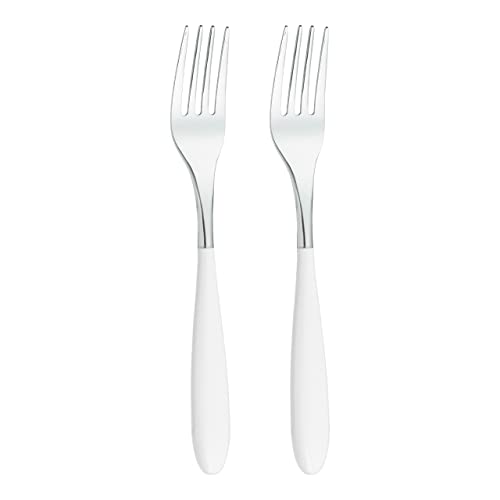 Rockingham Forge 2DF650W Luxus Besteckset: 2er Set Dessertgabel aus Edelstahl – Weiβe Griffen aus PBT Kunststoff, 18/10 von Grunwerg