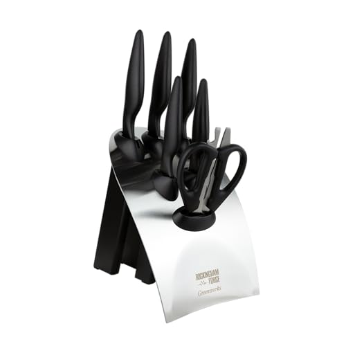 Rockingham Forge Greenworks 7-teiliges Messerblock-Set, Schwarz von Rockingham Forge