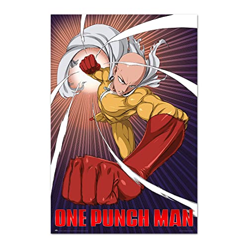 Grupo Erik Anime Poster - Poster One Punch Man Saitama - Kunstdruck - Deko Schlafzimmer - Kunstdruck - Deko Wohnzimmer - Größe : 61 x 91 - Anime Deko - Anime Merch - Anime Geschenke von Grupo Erik