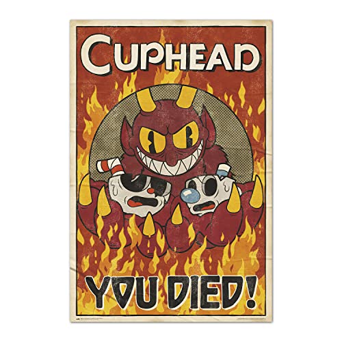 Cuphead Poster - Ready? Poster - Deko Wohnzimmer oder Deko Schlafzimmer - Deko Wohnzimmer - Größe : 61 x 91 - Offizielle Lizenz von Grupo Erik