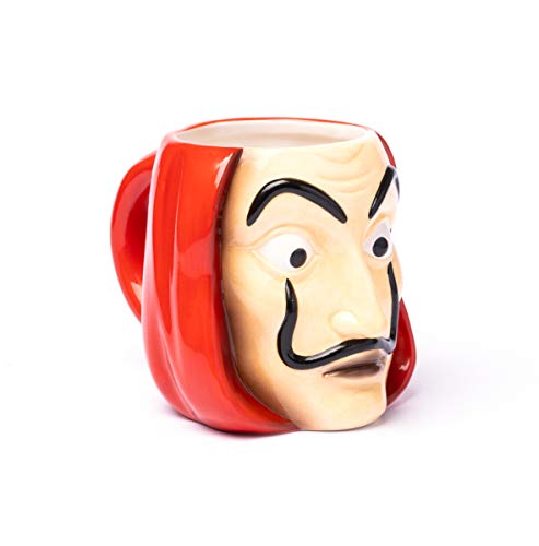 Grupo Erik 3D Tasse Haus des Geldes Maske - Kaffeebecher Netflix - Merchandising - 3D Kafeetasse Maske Dali - Teetasse - Größe : 16 cm x 14 cm - Fassungsvermögen : 350 ml - Offizielle Lizenz von Grupo Erik