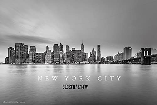 Grupo Erik New York City Skyline Poster - New York Deko - Kunstdruck - Deko Wohnzimmer oder Deko Schlafzimmer - Zimmer Deko - Größe : 61 x 91, 5 cm - Original Geschenk - Offizielle Lizenz von Grupo Erik
