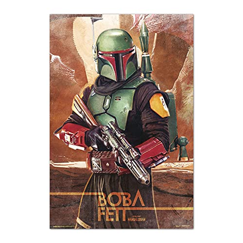 Grupo Erik Star Wars Deko - Star Wars Boba Fett Poster - Kunstdruck - Deko Wohnzimmer oder Deko Schlafzimmer - Zimmer Deko - Größe : 61 x 91, 5 cm - Originales Geschenk - Offizielle Lizenz von Grupo Erik