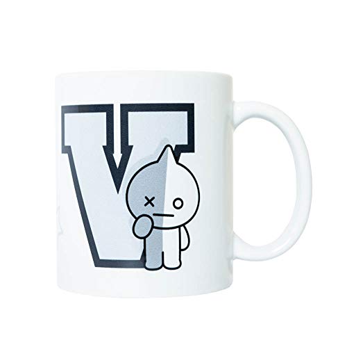 Grupo Erik Tasse BT21 Van - Erik Tasse BT21 RJ - Kaffeebecher Tasse für Kaffee oder Tee - BT21 Merchandising - Größe : 9,5 cm x 8 cm - Fassungsvermögen : 350 ml - Offizielle Lizenz -BT21 Fanartikel von Grupo Erik