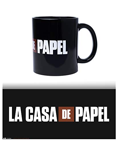 Erik Tasse Haus des Geldes Logo - Tasse Kaffeebecher Tasse und Kaffee Becher Haus des Geldes Offizielles Netflix-Merchandising - Größe : 9,5 cm x 8 cm - Fassungsvermögen : 350 ml - Offizielle Lizenz von Grupo Erik