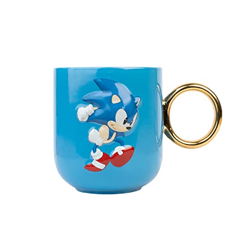 Grupo Erik 3D Kaffeetasse - Teetasse - Sonic The Hedgehog Tasse - Keramik Tasse - Teetasse - Kaffeetasse - Größe : 9 cm x 13,5 cm - Fassungsvermögen : 350 ml - Offizielle Lizenz von Grupo Erik