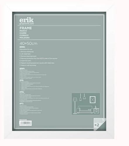 Grupo Erik Bilderrahmen 40x50 - Bilderrahmen Weiß Rahmen aus Kunststoff MDF Wanddeko Grupo Erik Bilderrahmen 40x50 - Bilderrahmen Weiß Rahmen aus Kunststoff MDF Wanddeko von Grupo Erik