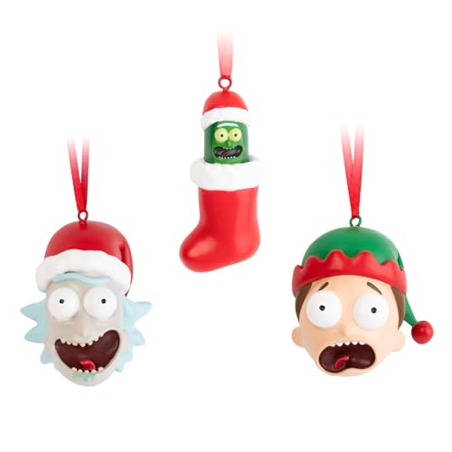 Grupo Erik Christbaumschmuck Figuren Set Rick & Morty - 3 Weihnachtsanhänger Weihnachtsbaum Schmuck - Tannenbaumschmuck Figuren Offizielles Rick and Morty Merchandise von Grupo Erik