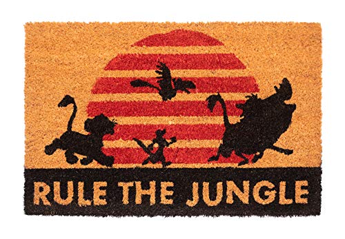 Grupo Erik Kokosmatte Fußmatte Der König der Löwen - Schmutzfangmatte 40x60 cm - Fussmatte Lustig - Türmatte Innen Disney Geschenke, The Lion King Rule The Jungle von Grupo Erik