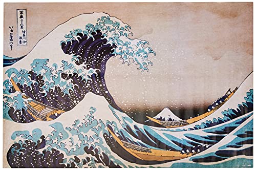 Grupo Erik Die große Welle vor Kanagawa von Hokusai - Japan Deko - Kunstdruck - Deko Wohnzimmer oder Deko Schlafzimmer - Zimmer Deko - Größe : 61 x 91, 5 cm - Originales Geschenk - Offizielle Lizenz von Grupo Erik