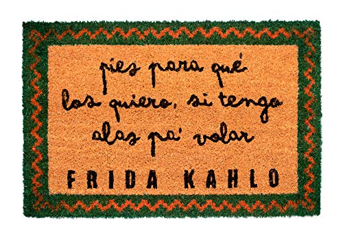 Grupo Erik Kokosmatte Fußmatte Frida Kahlo - Schmutzfangmatte 40x60 cm - Fussmatte Lustig - Türmatte Innen von Grupo Erik