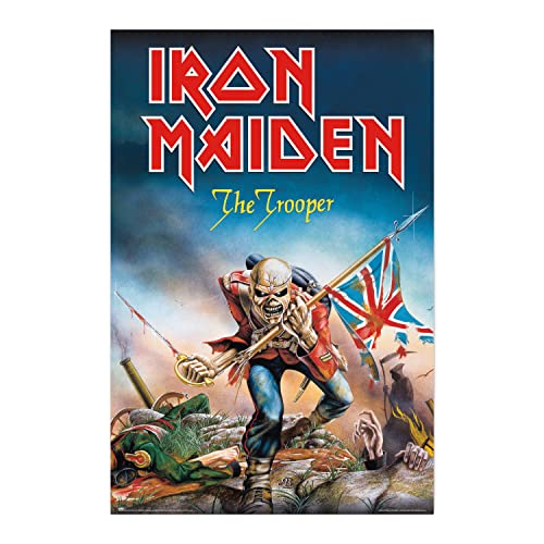 Grupo Erik Heavy Metal Poster - Iron Maiden Poster The Trooper - Deko Wohnzimmer oder Deko Schlafzimmer - Deko Wohnzimmer - Größe : 61 x 91 - Offizielle Lizenz von Grupo Erik