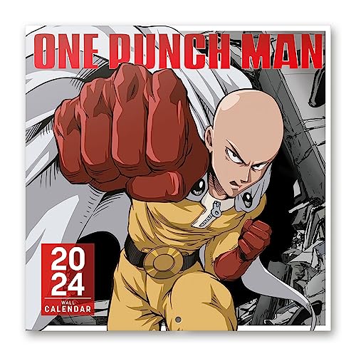 Grupo Erik Kalender 2024 Wandkalender 2024 - One Punch Man Kalender 2024 Familienplaner 30 x 30 cm Jahreskalender 12 Monate von Grupo Erik