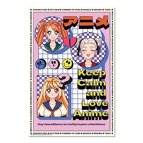 Grupo Erik Poster Anime Keep Calm and Love Anime Kunstdruck - Deko Wohnzimmer oder Deko Schlafzimmer - Deko Zimmer - Größe 61 x 91 - Offizielle Fanartikel von Grupo Erik