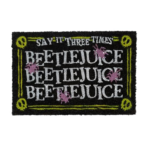 Grupo Erik Kokosmatte Fußmatte Beetlejuice - Schmutzfangmatte ca. 40x60 cm - Fussmatte Lustig - Türmatte Innen Beetlejuice Merch von Grupo Erik