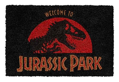 Grupo Erik Kokosmatte Fußmatte Jurassic Park - Schmutzfangmatte 40x60 cm - Fussmatte Lustig - Türmatte Innen Jurassic Park Merchandise von Grupo Erik