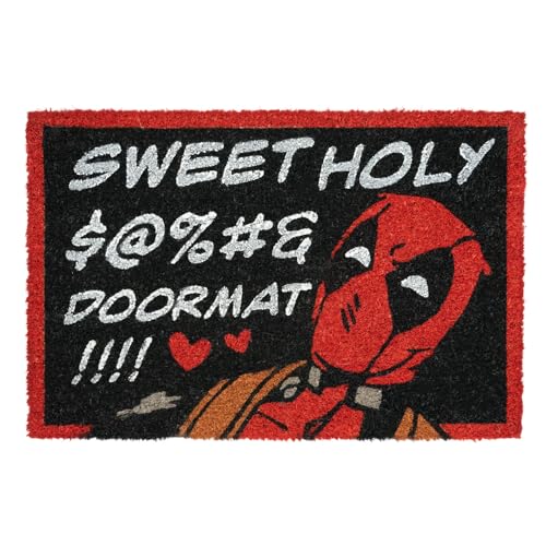 Grupo Erik Kokosmatte Fußmatte Marvel Deadpool - Schmutzfangmatte 40x60 cm - Fussmatte Lustig - Türmatte Innen Marvel Merch von Grupo Erik