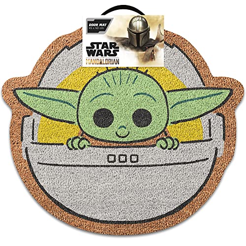 Grupo Erik Kokosmatte Fußmatte The Mandalorian Child Grogu Baby Yoda - Schmutzfangmatte 40x60 cm - Fussmatte Lustig - Türmatte Innen Star Wars Geschenke von Grupo Erik