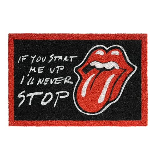 Grupo Erik Kokosmatte Fußmatte The Rolling Stones - Schmutzfangmatte ca. 40x60 cm - Fussmatte Lustig - Türmatte Innen The Rolling Stones Merch von Grupo Erik