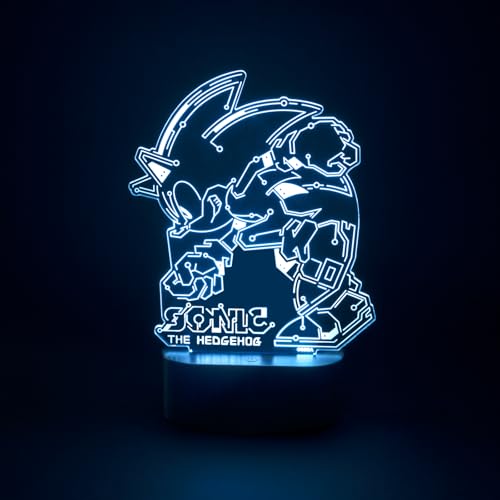 Grupo Erik LED Lampe Sonic The Hedgehoc LED Licht Deko - Stimmungslicht Schreibtisch - Nachttischlampe Kinder und Erwachsene Zubehör - Offizieller Sonic Fanartikel Deko von Grupo Erik