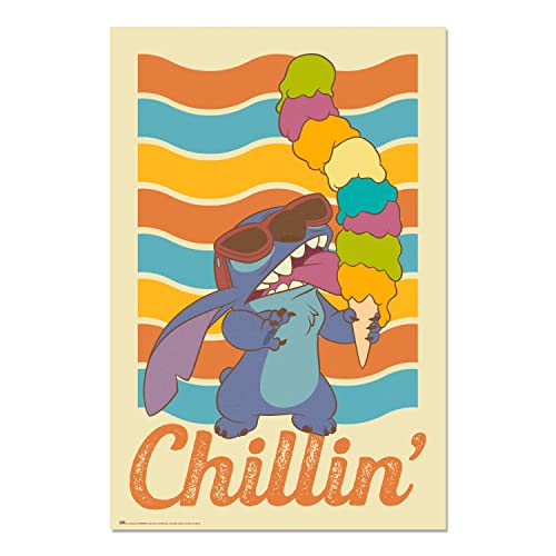 Grupo Erik Disney Poster - Stitch Chillin Poster - Deko Wohnzimmer oder Deko Schlafzimmer - Deko Wohnzimmer - Größe : 61 x 91 - Offizielle Lizenz - Disney Fanartikel von Grupo Erik Editores, S.L.