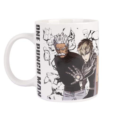 Grupo Erik One Punch Man Heros Tasse - Teetasse Kaffeetasse - Kaffeebecher mit Fassungsvermögen von 350 ml Offizielle Lizenz One Punch Man Manga von Grupo Erik