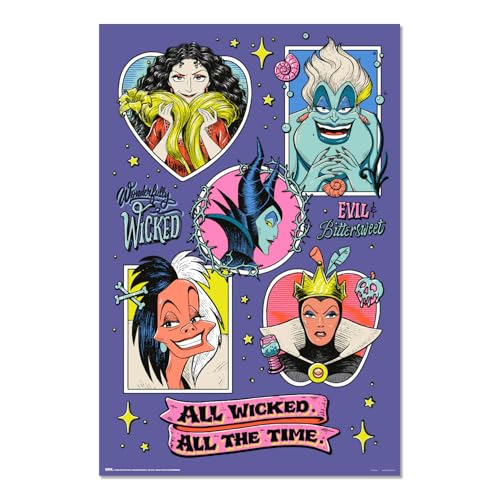 Grupo Erik Poster Disney Villians Kunstdruck - Deko Wohnzimmer oder Deko Schlafzimmer - Deko Zimmer - Größe 61 x 91 - Offizieller Disney Fanartikel Grupo Erik Poster Disney Villians Kunstdruck - Deko Wohnzimmer oder Deko Schlafzimmer - Deko Zimmer - Größe 61 x 91 - Offizieller Disney Fanartikel von Grupo Erik