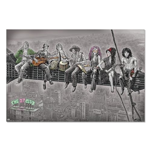 Grupo Erik Poster Kunstdruck The 27 Club - Deko Wohnzimmer oder Deko Schlafzimmer - Deko Zimmer - Größe 61 x 91 - Offizielle The 27 Club Fanartikel von Grupo Erik