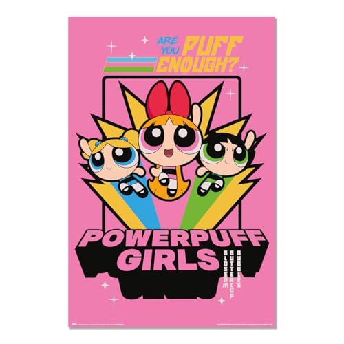 Grupo Erik Poster Kunstdruck The Powerpuff Girls Poster Deko Wohnzimmer oder Deko Schlafzimmer - Deko Zimmer - Größe 61 x 91,5 - Offizieller The Powerpuff Girls Fanartikel von Grupo Erik