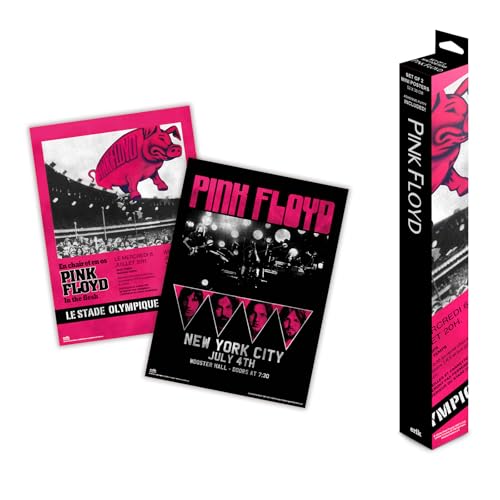 Grupo Erik Poster Pink Floyd Set 2 Stück Kunstdruck - Deko Wohnzimmer oder Deko Schlafzimmer - Deko Zimmer - Größe 38 x 52 cm - Offizielle Lizenz von Grupo Erik