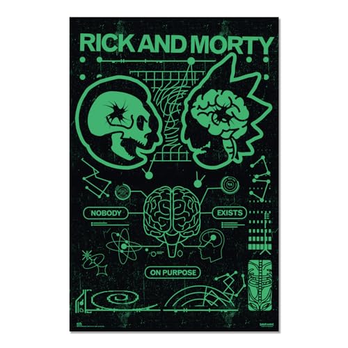 Grupo Erik Poster Rick & Morty Kunstdruck - Deko Wohnzimmer oder Deko Schlafzimmer - Deko Zimmer - Größe : 61 x 91 - Offizielle Lizenz Rick and Morty Fanartikel von Grupo Erik