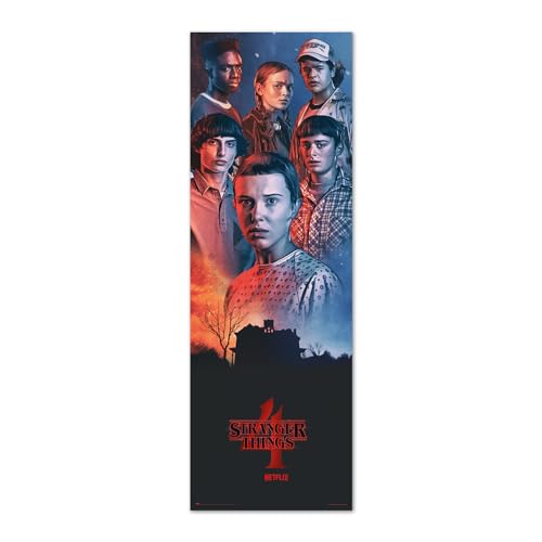 Grupo Erik Poster Türposter Stranger Things Poster Covers Kunstdruck - Deko Wohnzimmer oder Deko Schlafzimmer - Deko Zimmer - Größe : 53 x 158 cm - Offizielle Lizenz von Grupo Erik
