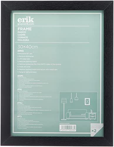 Grupo Erik Bilderrahmen 30x40 - Bilderrahmen Schwarz Rahmen aus Kunststoff MDF Wanddeko Grupo Erik Bilderrahmen 30x40 - Bilderrahmen Schwarz Rahmen aus Kunststoff MDF Wanddeko von Grupo Erik