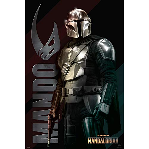 Grupo Erik Star Wars Deko - Star Wars The Mandalorian Controller Poster - Kunstdruck - Deko Schlafzimmer - Zimmer Deko - Größe : 61 x 91, 5 cm - Star Wars Fanartikel - Offizielle Lizenz von Grupo Erik