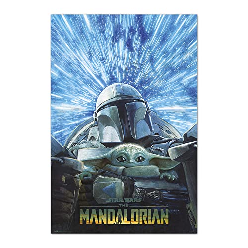 Grupo Erik Star Wars The Mandalorian - Hyperspace Poster - 35.8x24.2 inches - Shipped Rolled Up - Coole Poster - Kunstposter - Poster & Drucke - Wandposter von Grupo Erik