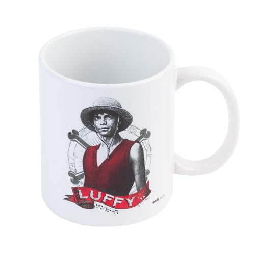 Grupo Erik Tasse Kaffeetasse One Piece Manga Kaffeebecher - Monkey D. Luffy Teetasse Fassungsvermögen 350ml - Offizieller Netflix One Piece Merch von Grupo Erik