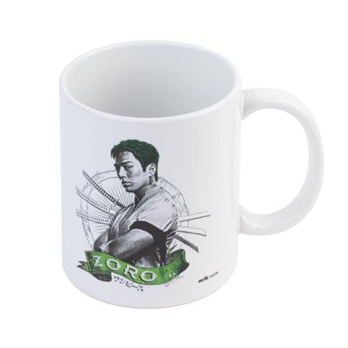 Grupo Erik Tasse Kaffeetasse One Piece Manga Kaffeebecher - Roronoa Zorro Teetasse Fassungsvermögen 350ml - Offizieller Netflix One Piece Merch von Grupo Erik