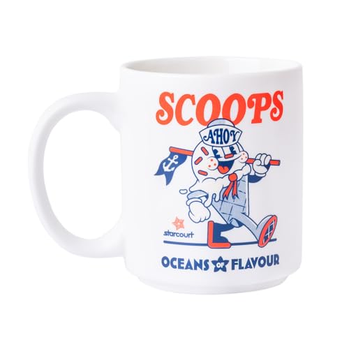 Grupo Erik Tasse Kaffeetasse Stranger Things Scoops Ahoy Kaffeebecher - Teetasse Größe 10 cm x 8 cm - Fassungsvermögen 350 ml - Offizielles Stranger Things Lizenzprodukt von Grupo Erik