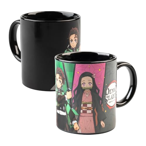 Grupo Erik Tasse Kaffeetasse mit Thermoefekt Demon Slayer Kaffeebecher - Teetasse Größe 8,7 cm x 9,5 cm - Fassungsvermögen 350 ml - Offizieller Anime Manga Geschenke Merch von Grupo Erik