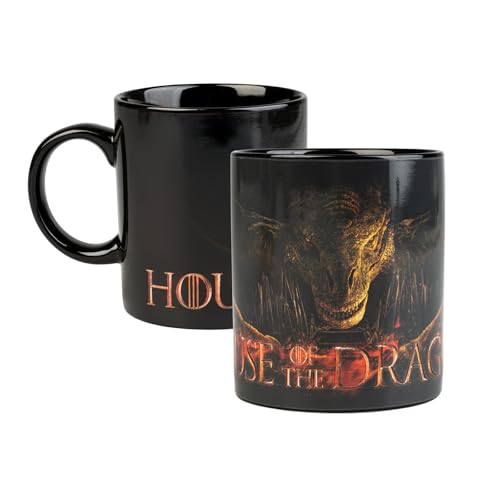 Grupo Erik Tasse Kaffeetasse mit Thermoefekt House of the Dragon Kaffeebecher - Teetasse Größe 8,7 cm x 9,5 cm - Fassungsvermögen 350 ml - Offizielles Game of Thrones Lizenzprodukt von Grupo Erik