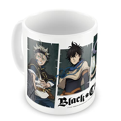 Grupo Erik Teetasse - Anime Kaffeetasse - Black Clover Asta, Yuno, Noelle & Yami Tasse - Keramik Tasse - 350 ml - Offizielle Lizenz von Grupo Erik