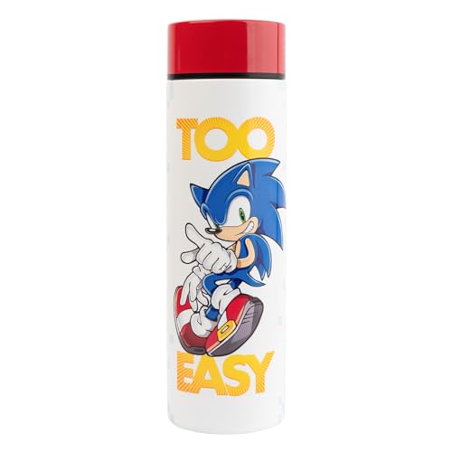 Grupo Erik Trinkflasche Edelstahl Sonic - Thermosflasche 420 ml - Trinkflasche Kinder - Wasserflasche - Sportflasche 420ml - Offizieller Sonic Merchandise Offizieller von Grupo Erik