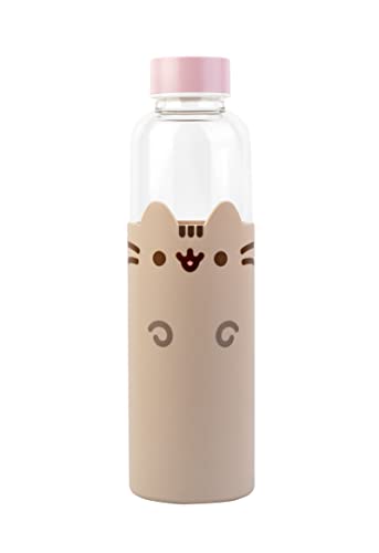 Grupo Erik Wasserflasche Glas Pusheen Wasserflasche Sportflasche Kinder - Glasflasche 500 ml - Sportflasche Kinder - Wasserflasche Glas Trinklfasche 500ml - Offizieller Pusheen Fanartikel von Grupo Erik