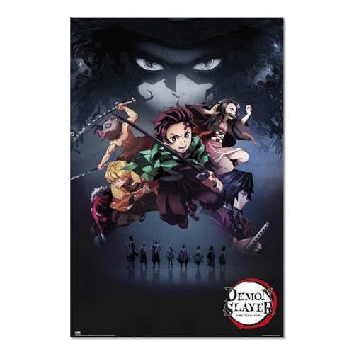 Grupo Erik: Demon Slayer Poster Kimetsu no yaiba Anime Wandposter 61 x 91,5 cm, gerahmtes Glanzpapier, Poster für Zuhause, Manga Anime Gadget von Grupo Erik