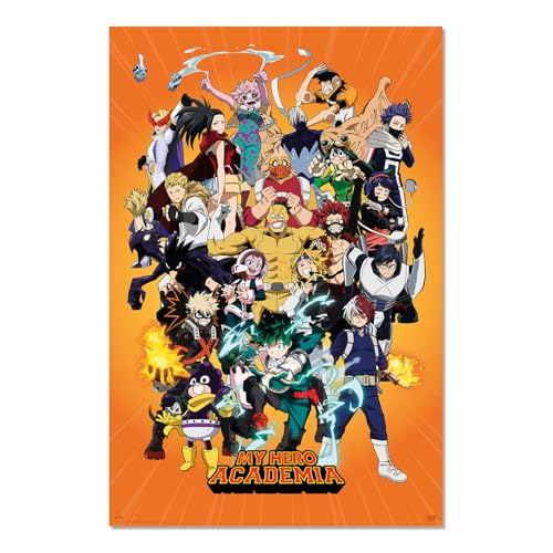 Grupo Erik Poster My Hero Academia Kunstdruck - Deko Wohnzimmer oder Deko Schlafzimmer - Deko Zimmer - Größe 61 x 91 - Offizielle My Hero Academia Fanartikel von Grupo Erik
