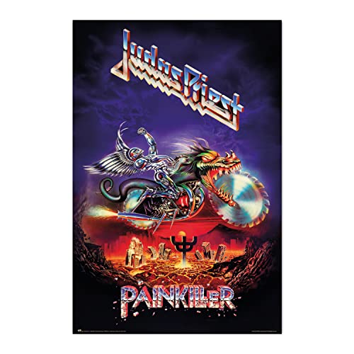 Grupo Erik Heavy Metal Poster - Judas Priest Screaming - Deko Wohnzimmer oder Deko Schlafzimmer - Deko Wohnzimmer - Größe : 61 x 91 - Offizielle Lizenz von Grupo Erik