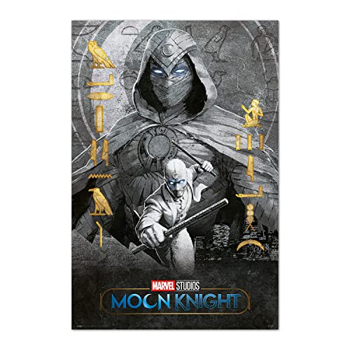 Grupo Erik Marvel Poster - Marvel Moon Knight Poster - Kunstdruck - Deko Wohnzimmer oder Deko Schlafzimmer - Deko Zimmer - Größe : 61 x 91, 5 cm Marvel Fanartikel - Offizielle Lizenz von Grupo Erik