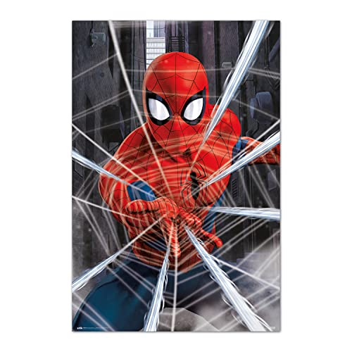 Grupo Erik Marvel Poster - Marvel Spiderman Gotcha Poster - Kunstdruck - Deko Wohnzimmer oder Deko Schlafzimmer - Deko Zimmer - Größe : 61 x 91, 5 cm Marvel Fanartikel - Offizielle Lizenz von Grupo Erik